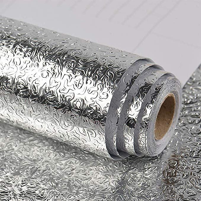 Silver Foil wallpaper Sticker 60cm x 5meter Roll