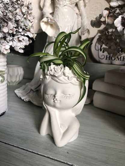 Sleeping girl flower vase (without flower)