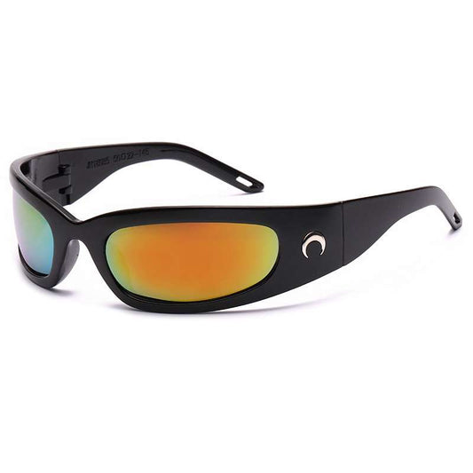 y2k Millennium Wind Moon Crescent Sunglasses (Black /red)