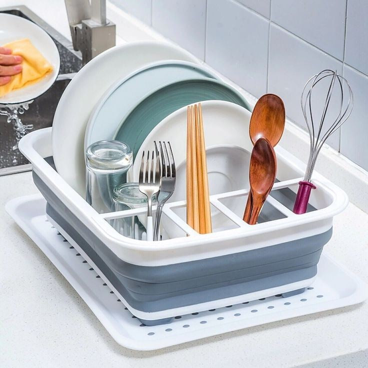 Collapsible plate rack