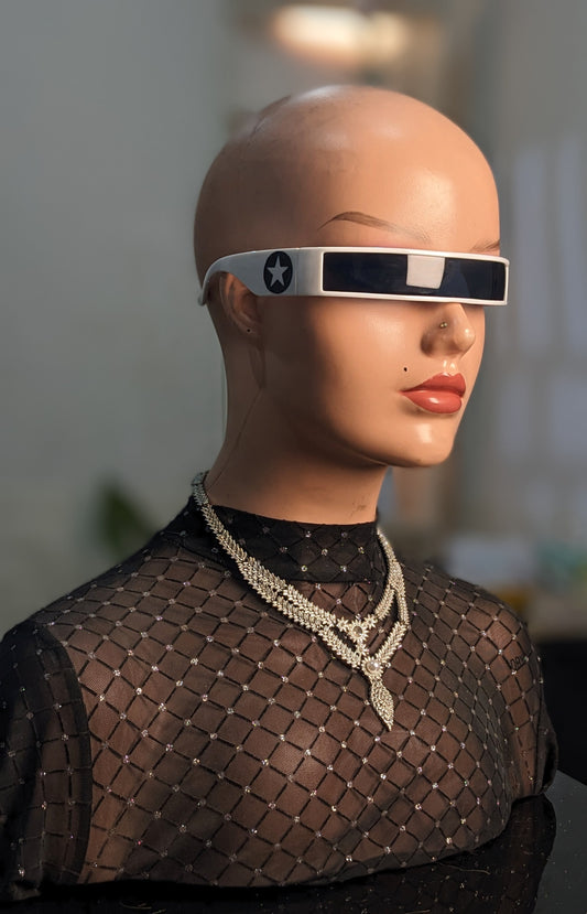 Futurism cop glasses white