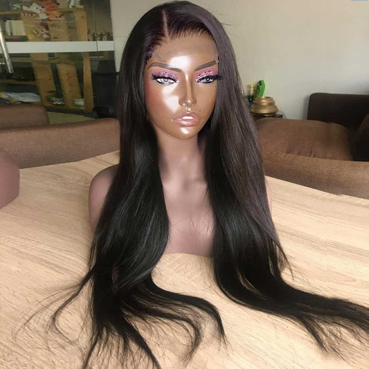 26 inches Bone Straight Raw Indian human hair 4 by 4 Closure #334