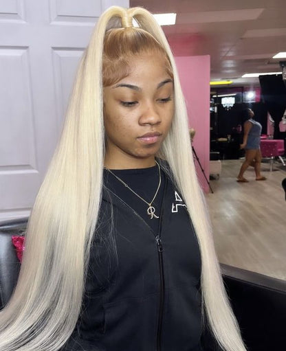 Bold Human hair frontal with dark roots